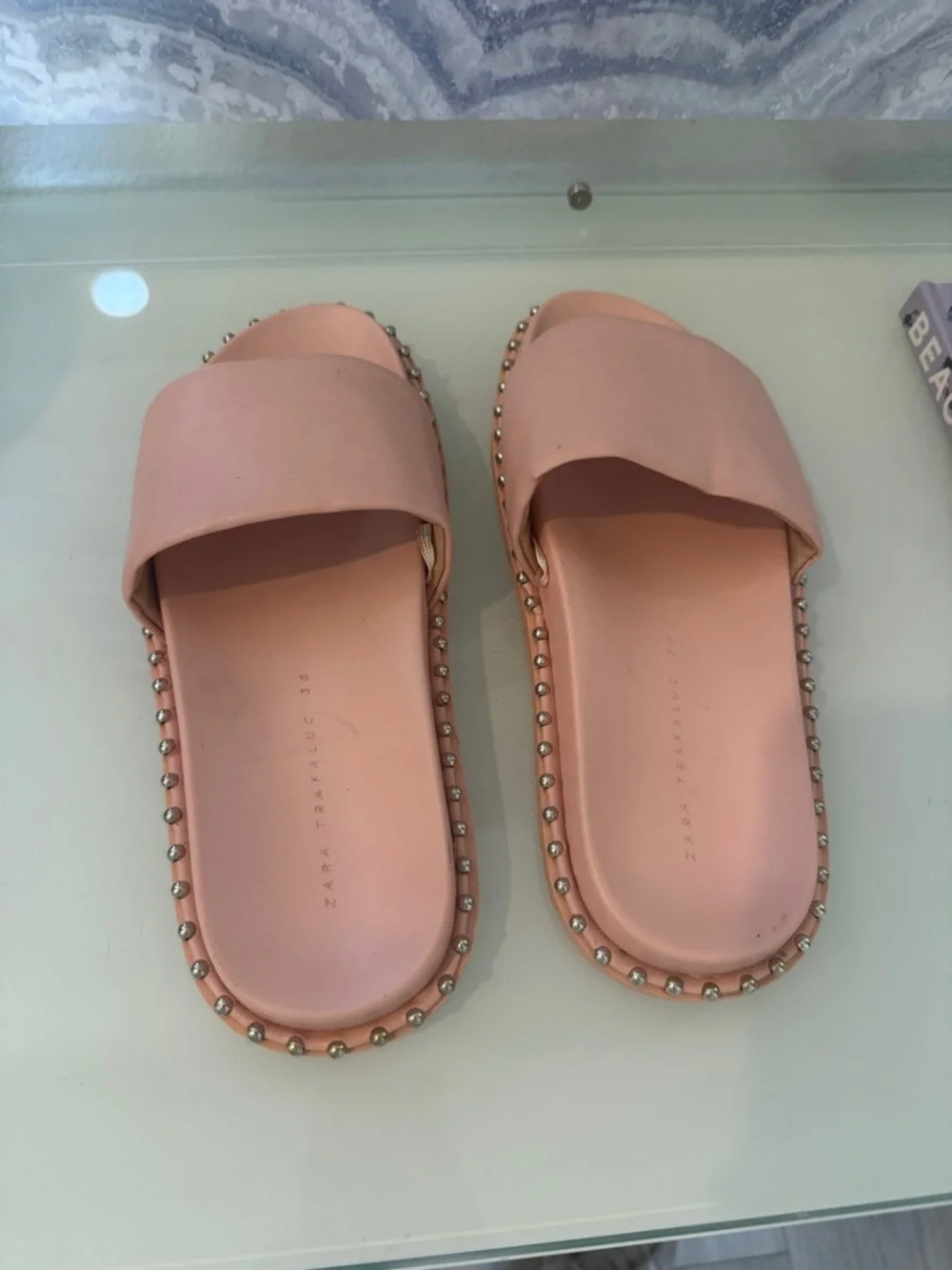 ‼️bundle deal‼️ Zara Pink Studded Slide Sandals - Picture 4 of 4